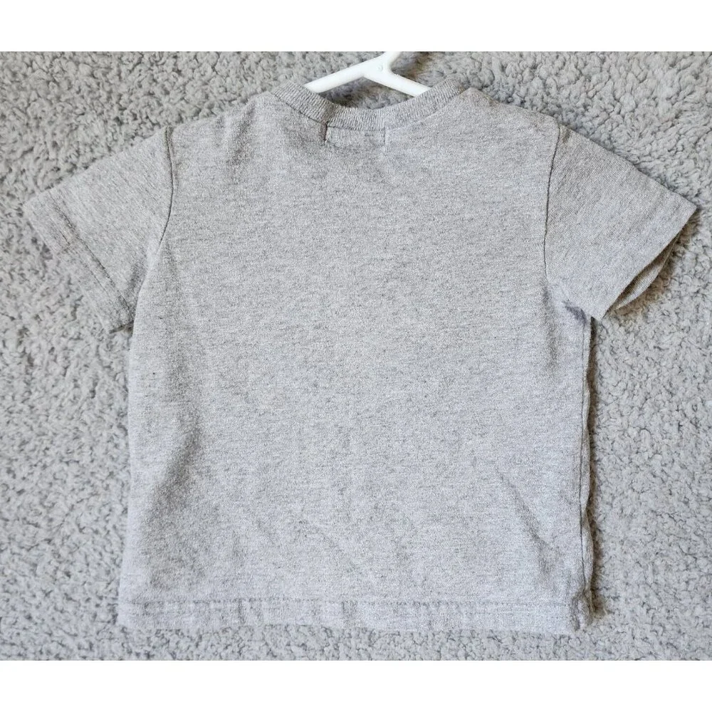 Ralph Lauren‎ Gray Snap Buttons Shoulder Pony Logo T Shirt Baby Size 6 Months